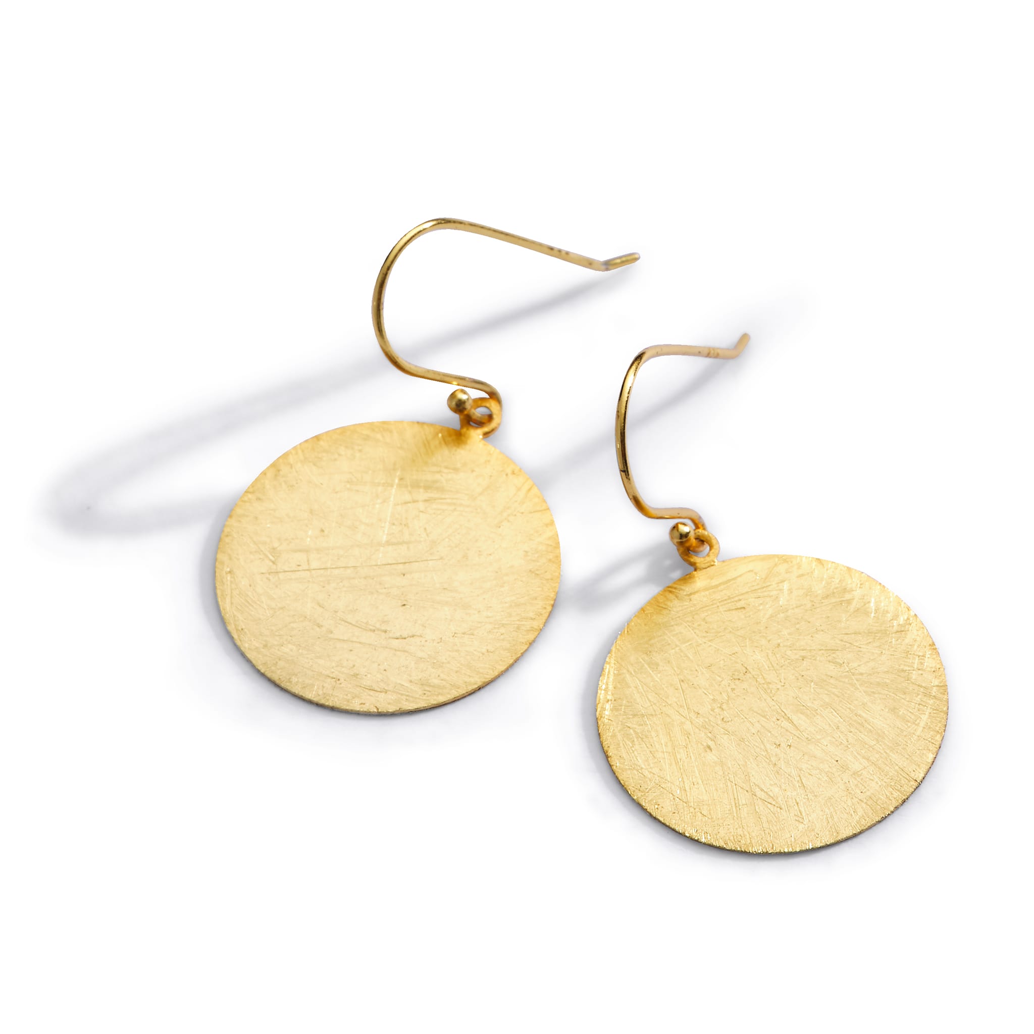 Large gold sale disk earrings